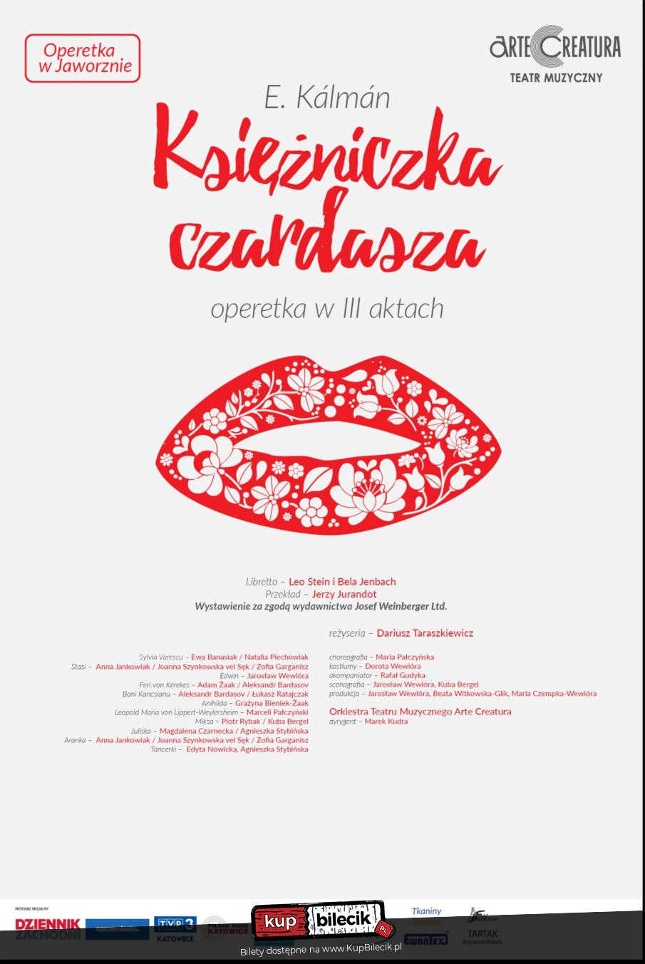 Plakat Księżniczka czardasza I.Kalman operetka - Arte Creatura Teatr Muzyczny 132303