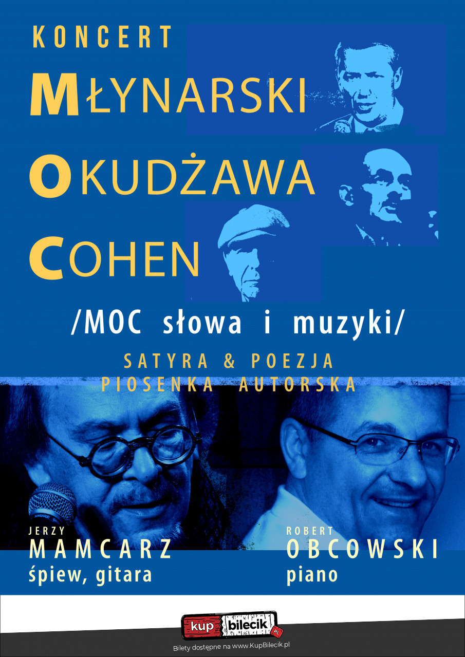 Plakat MOC słowa i muzyki – Młynarski, Okudżawa, Cohen 90687