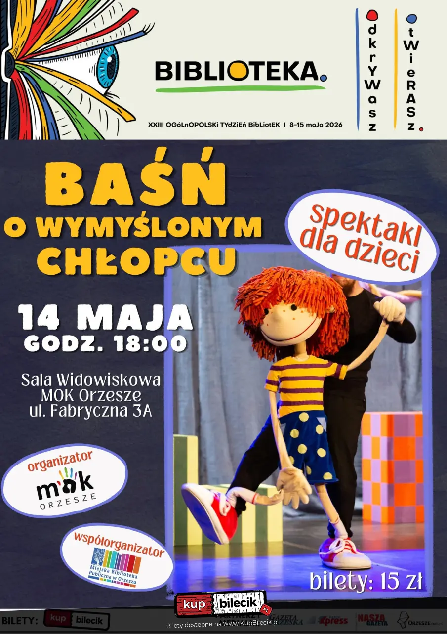 "Baśń o wymyślonym chłopcu" - spektakl dla dzieci w ramach Tygodnia Bibliotek