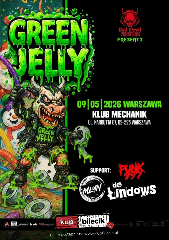 Green Jelly + De Łindows + MŁYN + Punk997