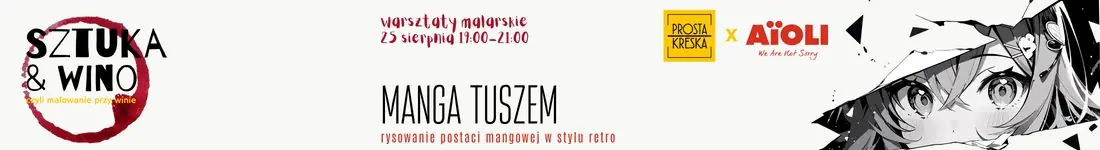 Malowanie przy winie w Aioli - Manga tuszem - rysowanie postaci mangowej w stylu retro