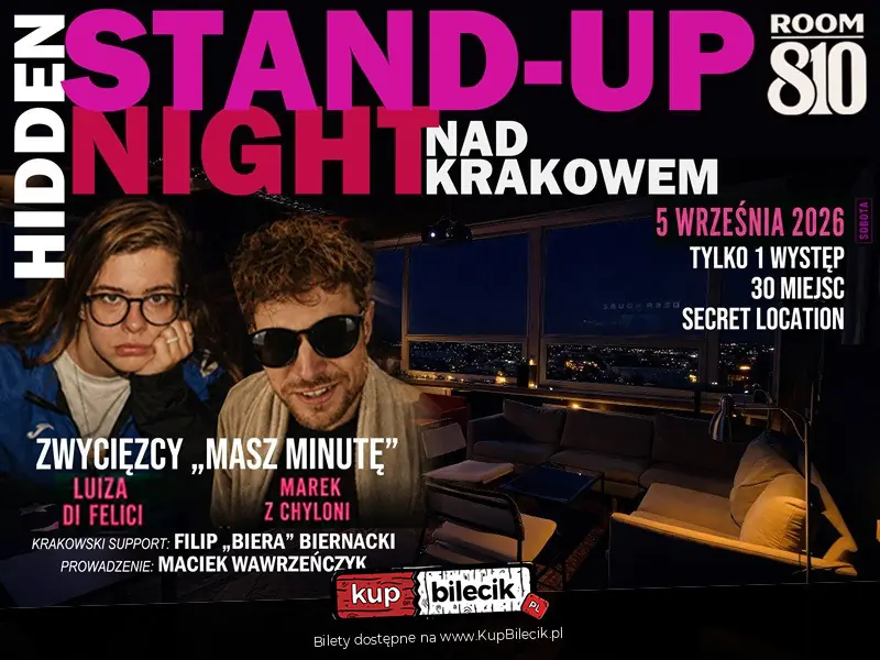 Kameralny stand-up nad nocnym Krakowem