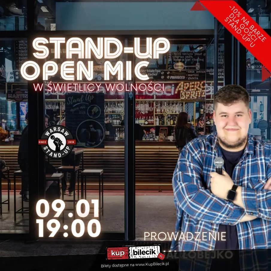 Stand-up Open mic - Warsaw Stand-up x Michał Łobejko