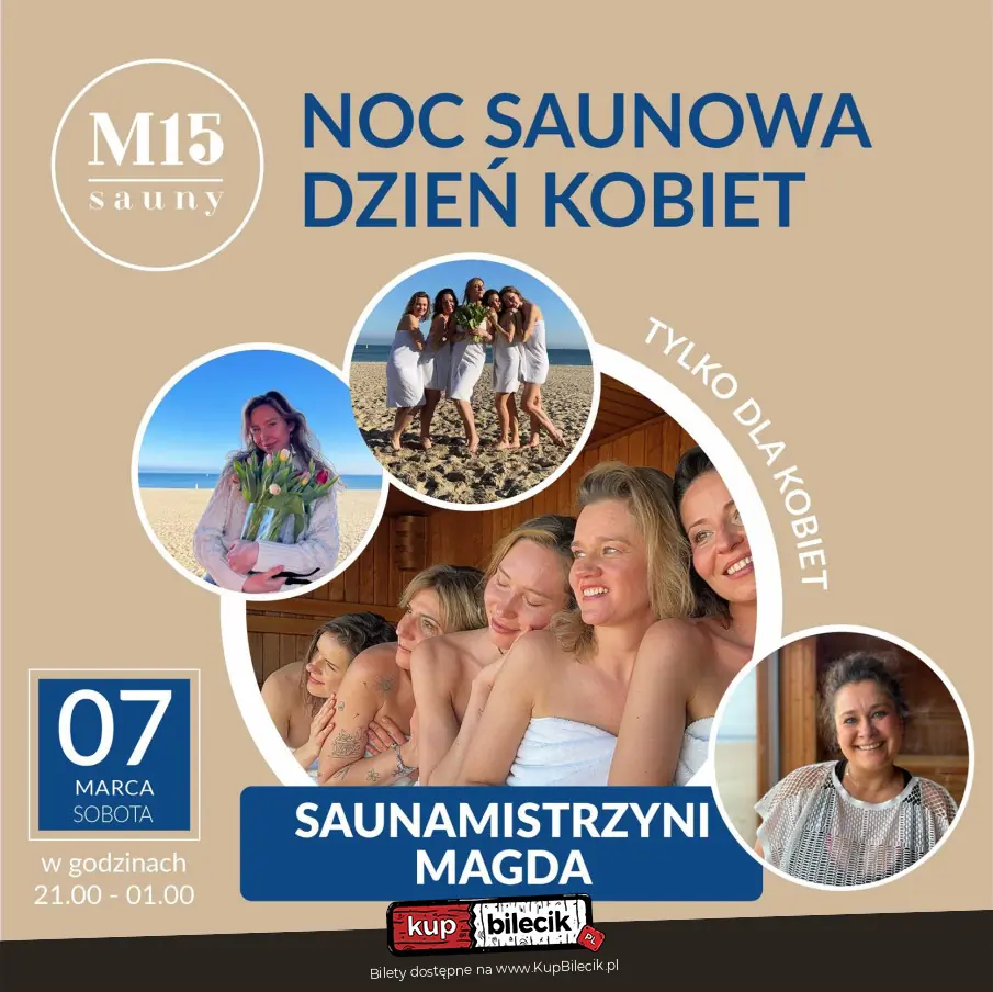 Noc Saunowa tylko dla kobiet! W saunach M15 w Sopocie na plaży!