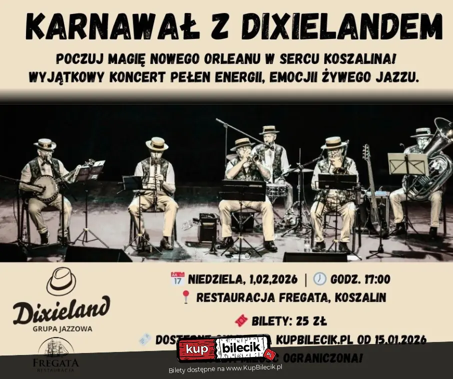 Grupa Dixieland zaprasza na wyjątkową, karnawałową ucztę muzyczną