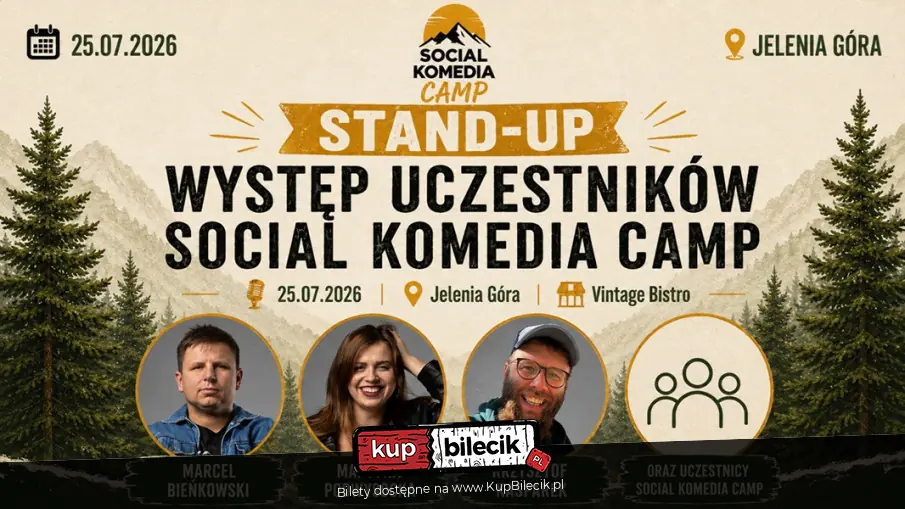 STAND-UP: PODWYSOCKA, KASPAREK, BIEŃKOWSKI ORAZ UCZESTNICY SOCIAL KOMEDI CAMP