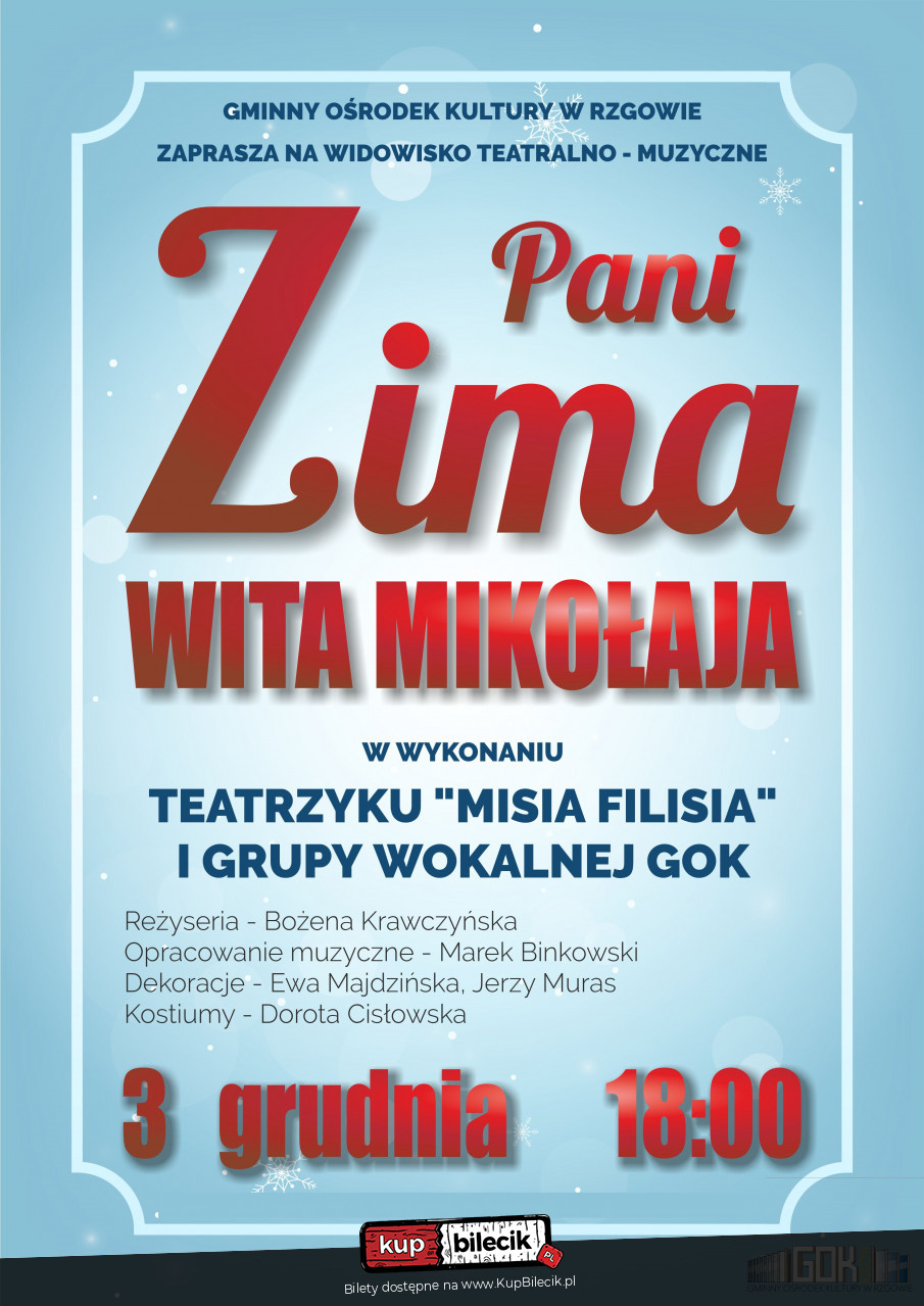 Plakat Pani Zima wita Mikołaja 113945