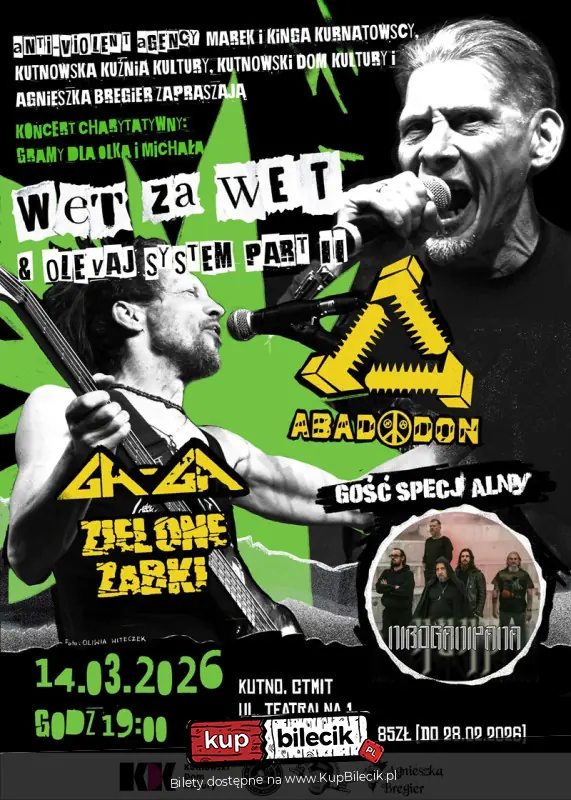 Koncert charytatywny: Gramy dla Olka i Michała! - Abaddon & Ga-Ga Zielone Żabki & Niboganipana