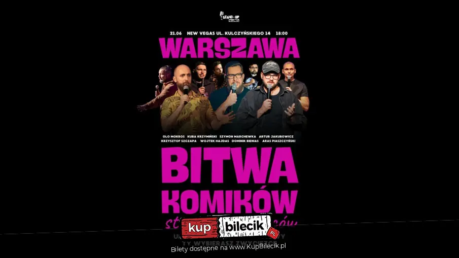 Bitwa Zwycięzców! Ty wybierasz najśmieszniejszego komika z najśmieszniejszych!