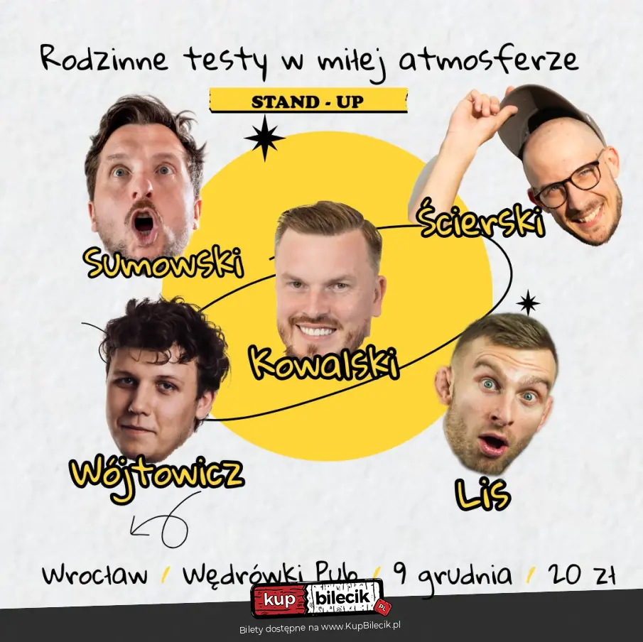 Testy materiaw stand-up w rodzinnej atmosferze
