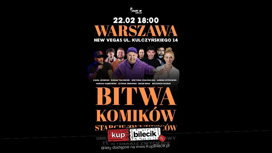 Bitwa Zwycięzców! Ty wybierasz najśmieszniejszego komika z najśmieszniejszych!